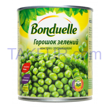 Горошек Bonduelle зеленый консервированный 800г - Фото
