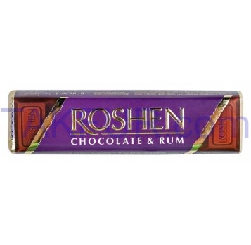 Батон Roshen с ромовой начинкой шоколадный 43г - Фото
