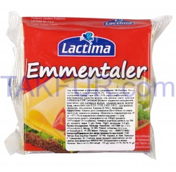 Сыр Lactima Emmentaler плав порционный 36,2% 16,25г*8шт 130г - Фото
