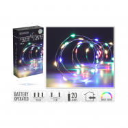 Гірлянда внутрішня 20 світлодіодних лампочок різнокольорова 105 см - Фото