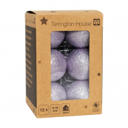 Набір куль Tarrington House глітер срібний 12 пр 50мм - Фото