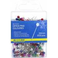 Булавки канцелярские 34мм BuroMax 200шт - Фото