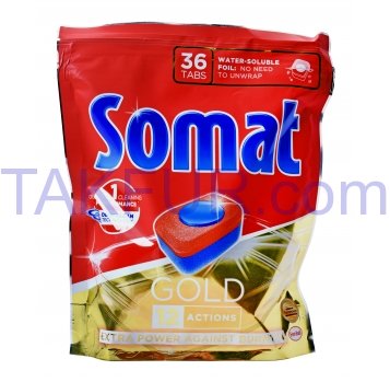 Таблетки д/посудомоечной машины Somat Gold 19,2г*36шт 691,2г - Фото