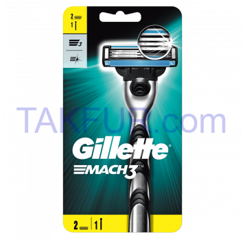 Бритва Gillette Mach3 со смен кассетой 1шт + смен кассет 1шт - Фото