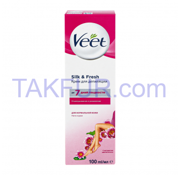 Крем для депиляции Veet Silk&Fresh для нормальной кожи 100мл - Фото