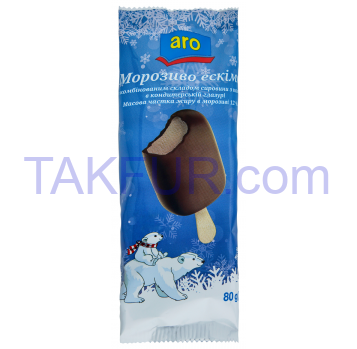 Мороженое Aro эскимо с какао 12% 80г - Фото