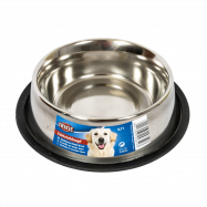 Миска Trixie для собак на гумовій основі, металева, 21 см, 0.7 л - Фото