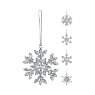 Прикраса новорічна ялинкова у формі сніжинки 115X5 мм - Фото