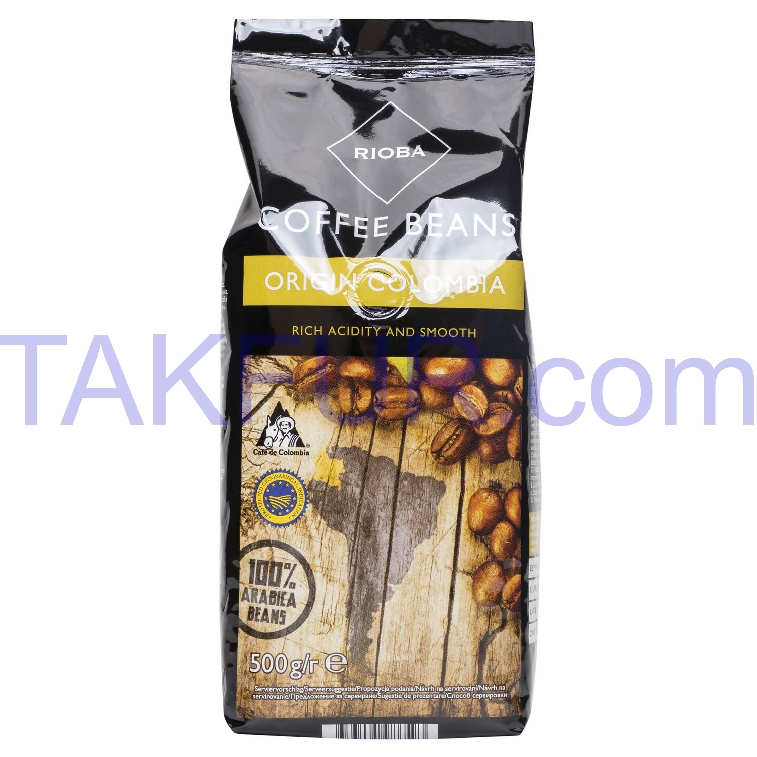 Кофе Rioba Coffee Beans колумб натур жареный в зернах 500г купить ...