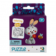 Пазл Dodo 2в1 Зайчонок №300121 для детей от 3-х лет 1шт - Фото
