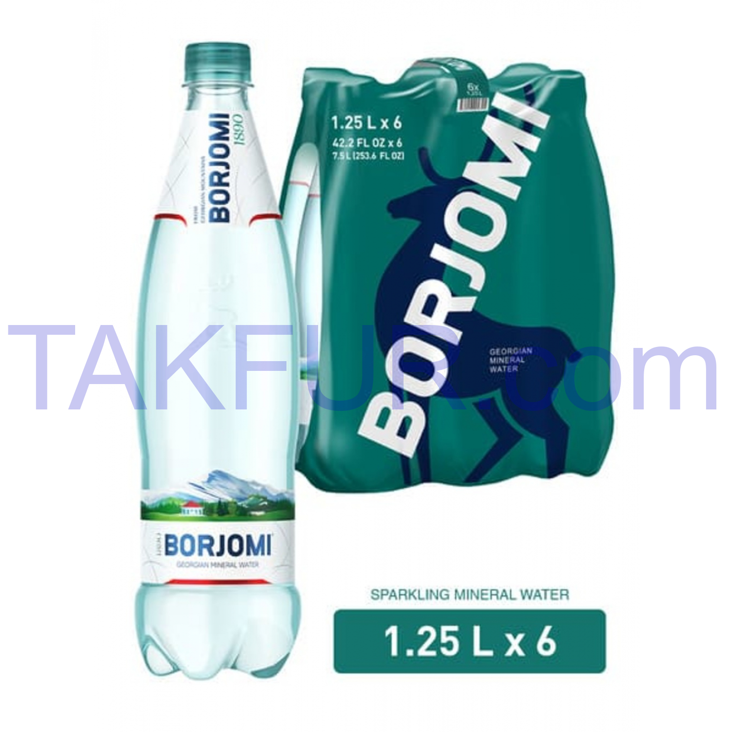 Вода минеральная Borjomi сильногазированная 1.25л купить онлайн с ...