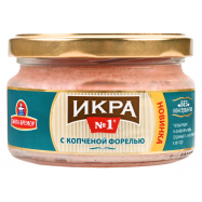 Икра мойвы Икра №1 с копченой форелью деликатесная 180г - Фото