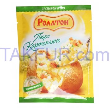 Пюре картофельное Роллтон со вкусом мяса пакет 37г - Фото