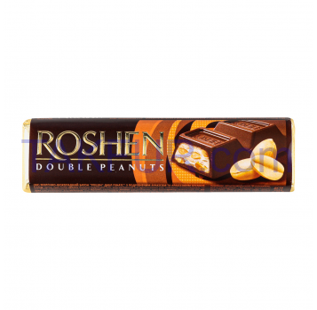 Батон Roshen Double peanuts молочно-шоколадный с арахис 39г - Фото