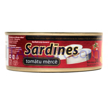 Сардина Brīvais Vilnis в томатном соусе 240г - Фото