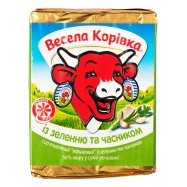 Сыр плавленый Весела Корівка с зеленью и чесноком 50% 90г - Фото