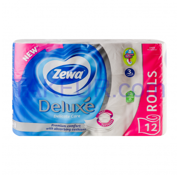 Бумага туалетная Zewa Deluxe Delicate Care 12шт/уп - Фото