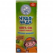 Сок Чудо-Чадо Прямой отжим Яблоко-морковь 0,2л - Фото