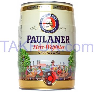 Пиво Paulaner Hefe-Weissbier светлое нефильтрованное 5,5% 5л - Фото
