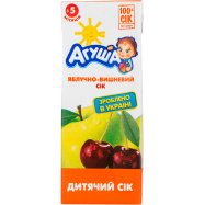 Сок Агуша яблочно-вишневый детский с 5-ти месяцев 0,2л тетра - Фото