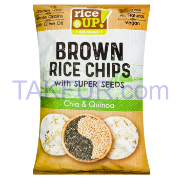 Чипсы Rice Up! рисовые с семенами чиа и киноа 60г - Фото