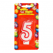 Свеча-цифра Помічниця Happy Party №P52-618/5 для торта 1шт - Фото
