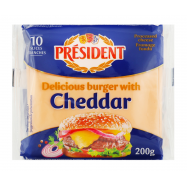 Сыр плавленый President Cheddar для бургеров 40% 200г