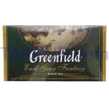 Чай Greenfield Earl Grey Fantasy черный мелкий 2г*25шт 50г - Фото
