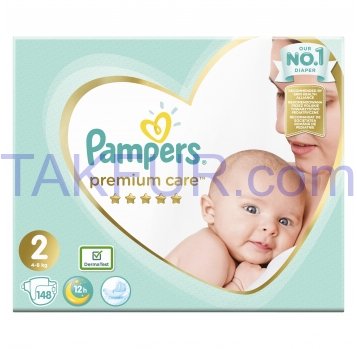 Подгузники Pampers Premium Care New Baby новорож 4-8кг 148шт - Фото