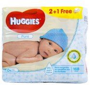 Салфетки влажные Huggies Pure детские 56шт*3уп 168шт - Фото