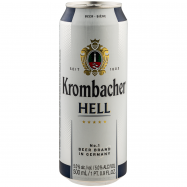 Пиво Krombacher Hell светлое фильтрованное 5% 500мл ж/б - Фото