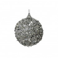 Куля Бісер срібна пластикова 8см - Фото