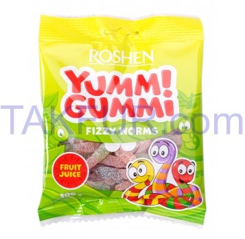Конфеты Roshen Yummi Gummi Frizzy Worms желейные 100г - Фото