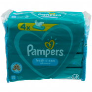Салфетки влажные Pampers Fresh сlean детские 4*52шт - Фото
