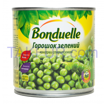 Горошек Bonduelle зеленый консервированный 400г - Фото