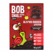 Конфеты Bob Snail яблочно-вишневые в черном шоколаде 60г