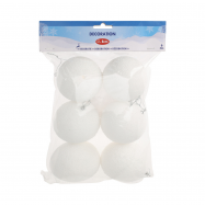 Декоративні фігури у формі сніжок 6 штук по 8см - Фото