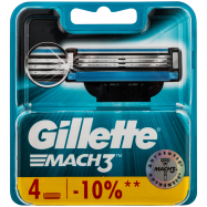 Кассеты для бритья Gillette Mach3 сменные 4шт - Фото