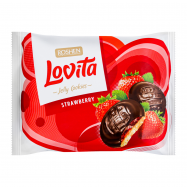 Печенье Roshen Jelly Cookies Lovita Strawberry сдобное 420г - Фото