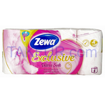 Туалетная бумага Zewa Exclusive Aqua Tube Almond Milk 4с 8шт - Фото