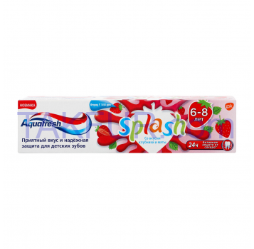 Паста зубная Aquafresh Splash со вкусом клубники и мяты 50мл - Фото