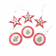 Подвес декоративный Звездочка 9 * 9,5см, в ассорт, дерево - Фото