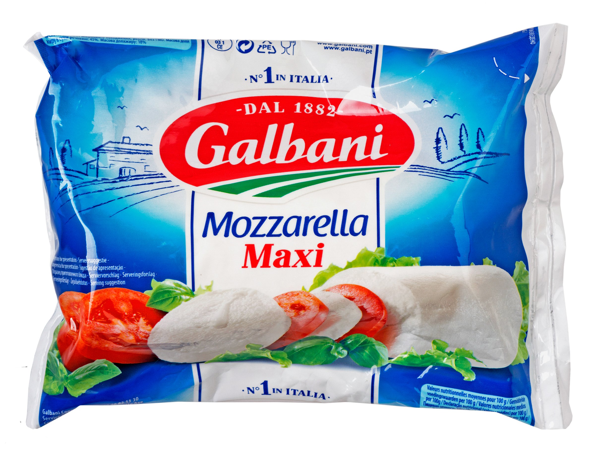 Сыр Galbani Mozzarella maxi свежий 45% 385г купить онлайн с доставкой в ...