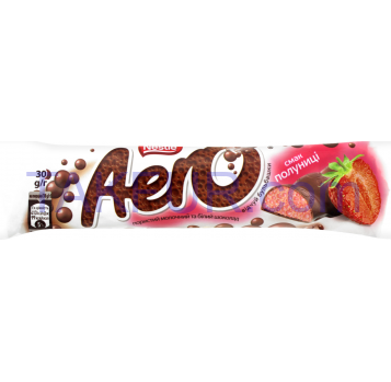 Шоколад Aero пористый молочный и белый вкус клубники 30г - Фото