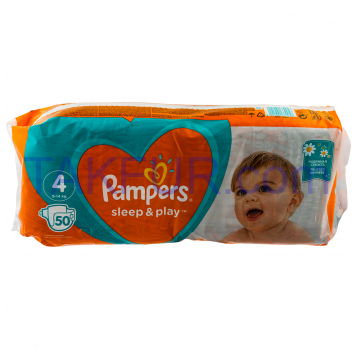 Подгузники Pampers Sleep & Play Maxi 4 для детей 7-14кг 50шт - Фото