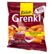 Гренки Flint Ржаные со вкусом телятины с аджикой 110г - Фото