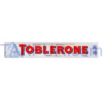 Шоколад Toblerone белый с медово-миндальной нугой 100г - Фото