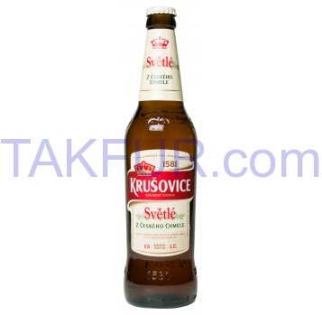 Пиво Krušovice Svetle светлое фильтрованное пастер 4,2% 0,5л - Фото