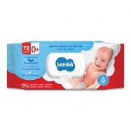 Серветки Bambik вологі дитячі з екстрактом липи клапан 72 шт - Фото