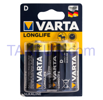 Батарейка Varta №4120 D 1.5V LR20 2шт/уп - Фото